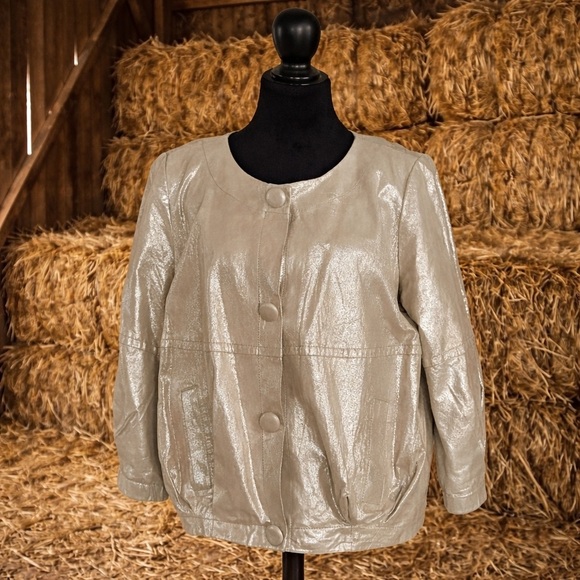 Karen Karen Gold Metallic Women’s Jacket XL - Picture 4 of 8